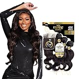 Sensationnel Empire bundles multi - body wave with 4x4 closure 10a tangle shed free human hair for weaving and sew in styles (10 12 14 Inch, NATURAL)