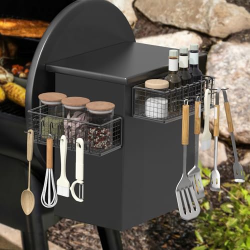 Image of 2 Pack Magnetic Storage Bin for Traeger Smoker Grills, Outdoor Smoker Accessories for Traeger Pro 575, Pro 780, Pro Series 22, Pro Series 34, Ironwood 650, Ironwood 885