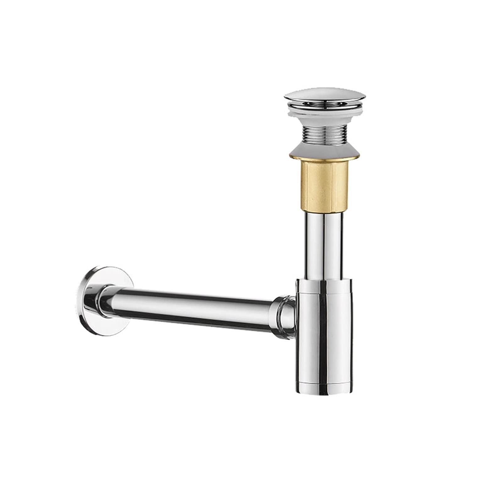 AnSafe Trampa de Botella, Durable Sifón Sellado Antiolor Antibloqueo Accesorios para fregaderos Lavabo Tubería de Drenaje de Pared (Color : Silver, tamaño : #1)