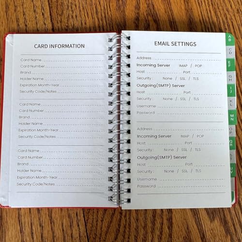 Carnet compact avec index alphabétique et répertoire internet rouge - 4