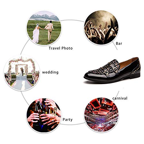 Image of JITAI Men's Dress Shoes - Casual Rubber & Leather Loafers for Men - Fashion Business Formal Wear