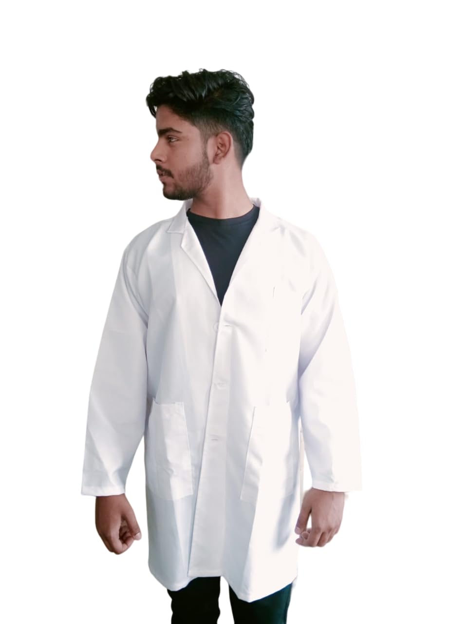 MEDIGUARD Mens Lab Coat | Poly Viscose Long Sleeves Medical Apron | 3 Pockets | Uniform for Doctors (Large) (B0BW4DHN24) Amazon Price History, Amazon Price Tracker