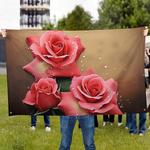 Drapeau roses durable en polyester de haute densité résistant au vent - 7