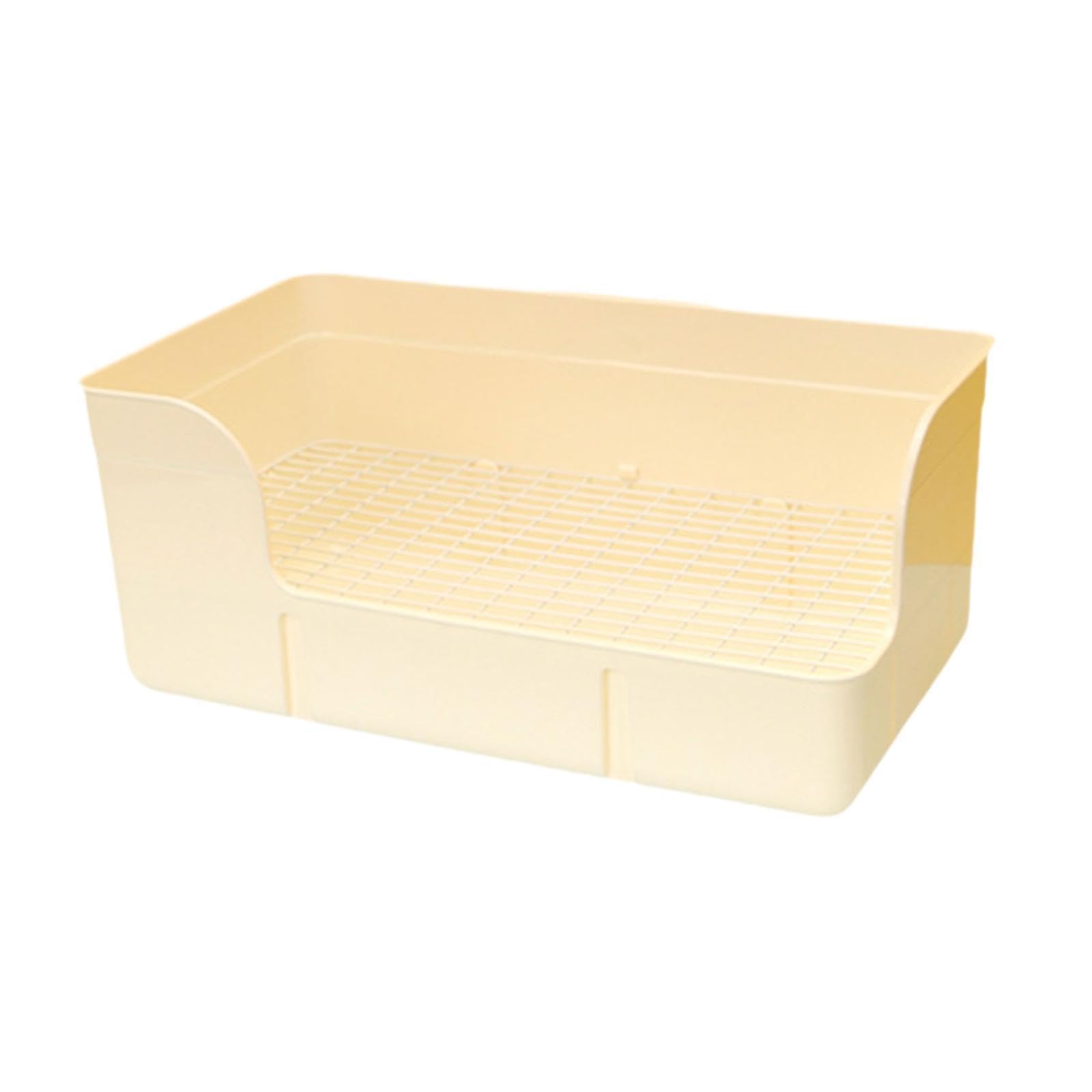 Kaninchen Toilette, Ecktoilettenbehälter für Kleintiere im Käfig, Beige
