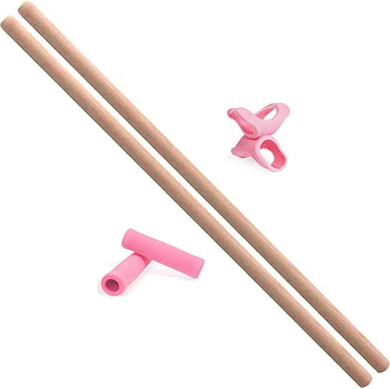 2PCS Yoga Rod Stick Set,Portable Pilates Bar Open Back Corrective Hump Round Wooden Stretching Tool with Buckle for Martial Artists Dancers Gymnasts (35.4x0.8Inch)