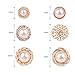 Shuning Assorted Faux Pearl Stud Earrings Set Circle Hemisphere 6 Pairs Shiny Goldtone