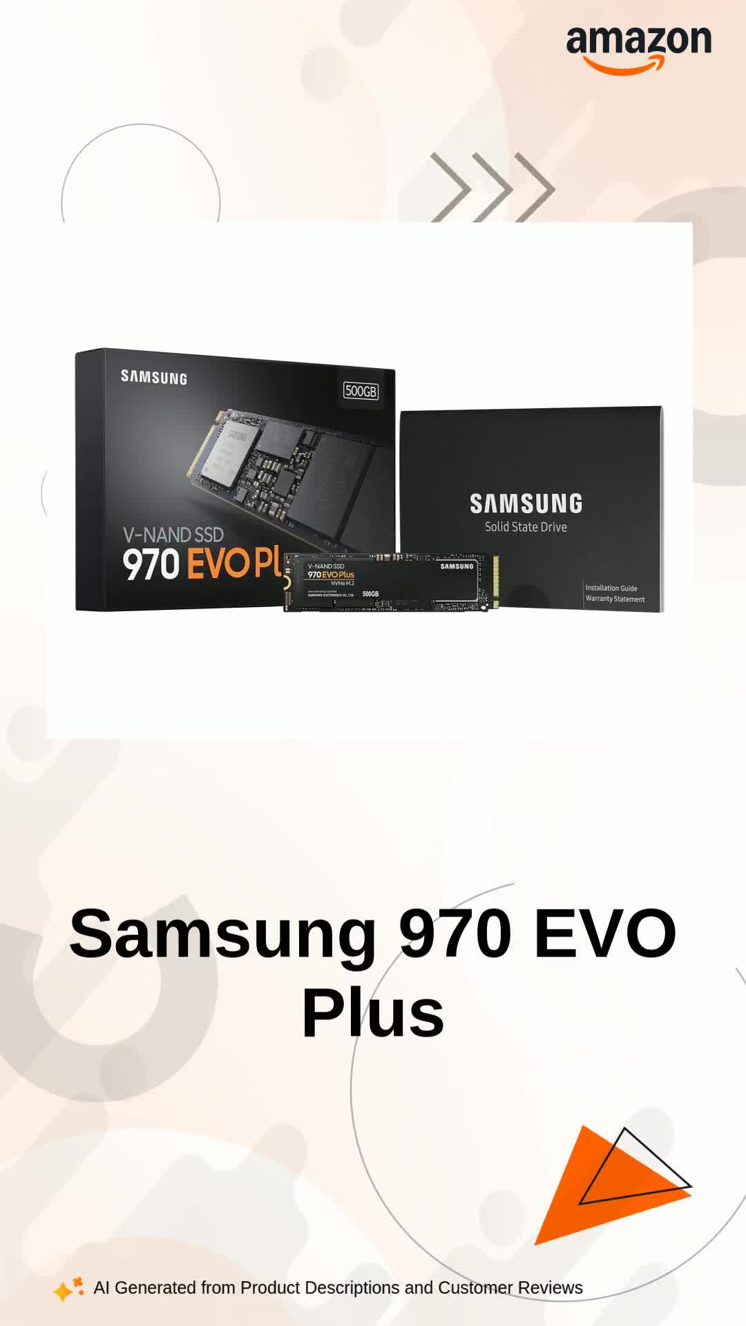 Samsung 970 EVO Plus 500GB PCIe NVMe M.2 Internal SSD