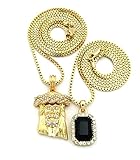 Black Onyx Color Stone, Jesus Face Pendant 24