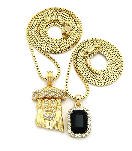 Black Onyx Color Stone, Jesus Face Pendant 24