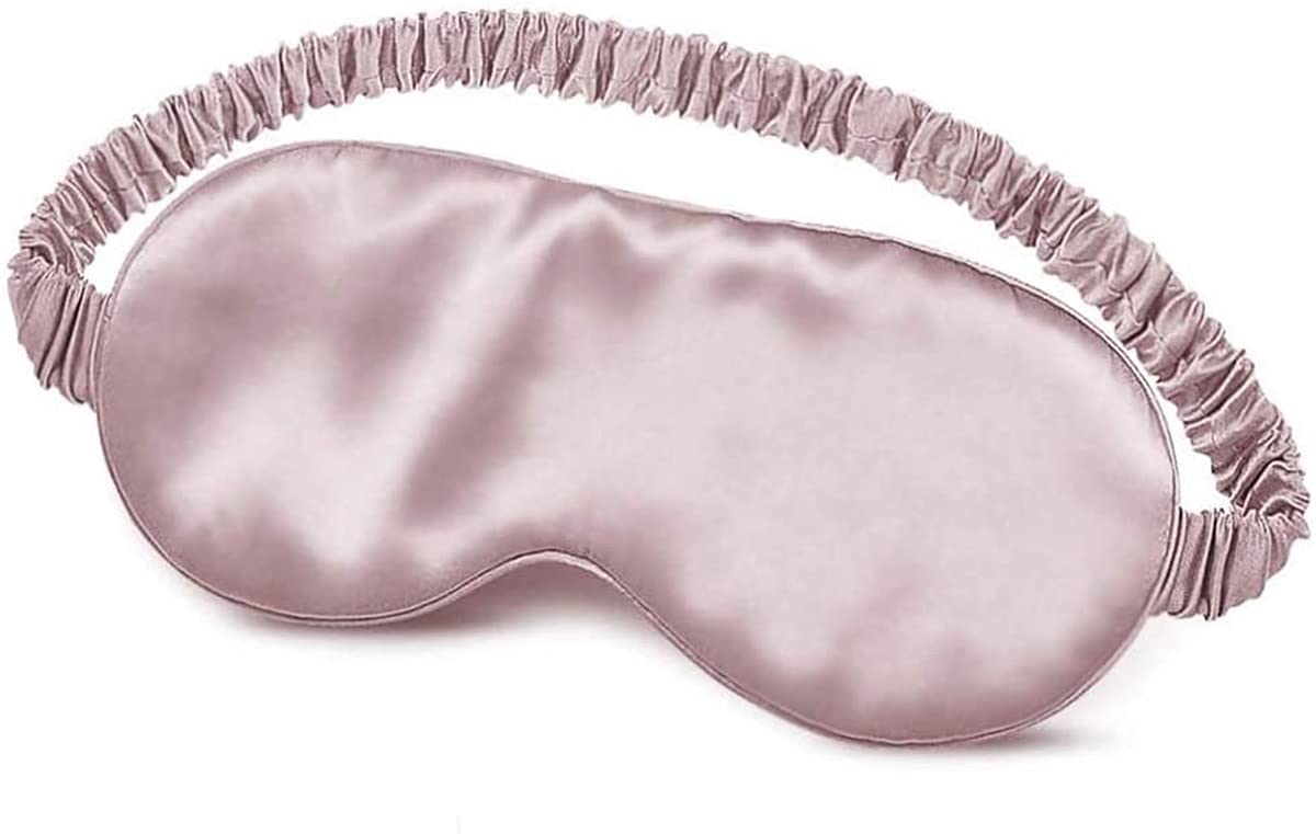 KASTWAVE Sleep Mask, Silk Eye Mask for Sleeping Women/Men/Girls, Both Sides 100% Pure Mulberry Silk Blackout Anti-Allergy Blindfold with Elastic Strap for Full Night's Sleep, Travel and Nap (Pink)