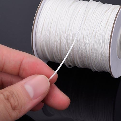 Outus 109 Yards/Roll White Braided Lift Shade Cord for Aluminum Blind Shade, Gardening Plant and Crafts (1.0 mm)