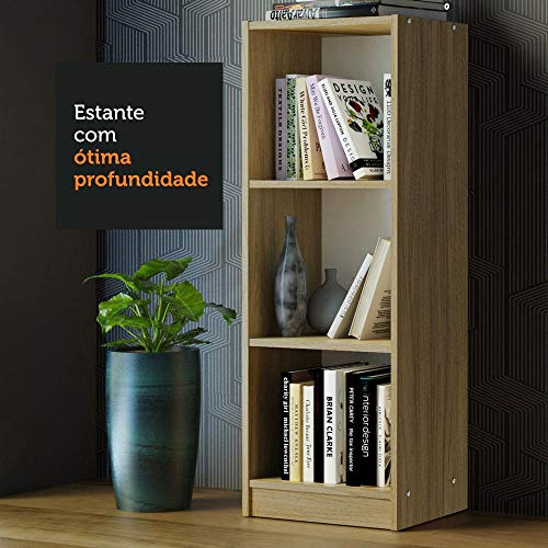 Estante Livreiro Madesa 6905 com 3 Nichos - Carvalho