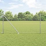 Owoxanthellate 10 x 1,4 m Silberner Stahl Garden Fence Set Modernes Design Robuste Bauweise für Garten Terrasse Sichtschutz Zaun als hundezaun Garten oder Camping