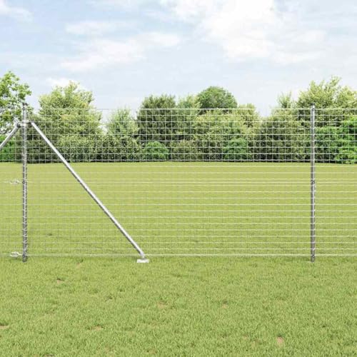 Owoxanthellate 10 x 1,4 m Silberner Stahl Garden Fence Set Modernes Design Robuste Bauweise für Garten Terrasse Sichtschutz Zaun als hundezaun Garten oder Camping