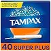 Tampax Cardboard Applicator, Super Plus Absorbency Tampons 40 Count