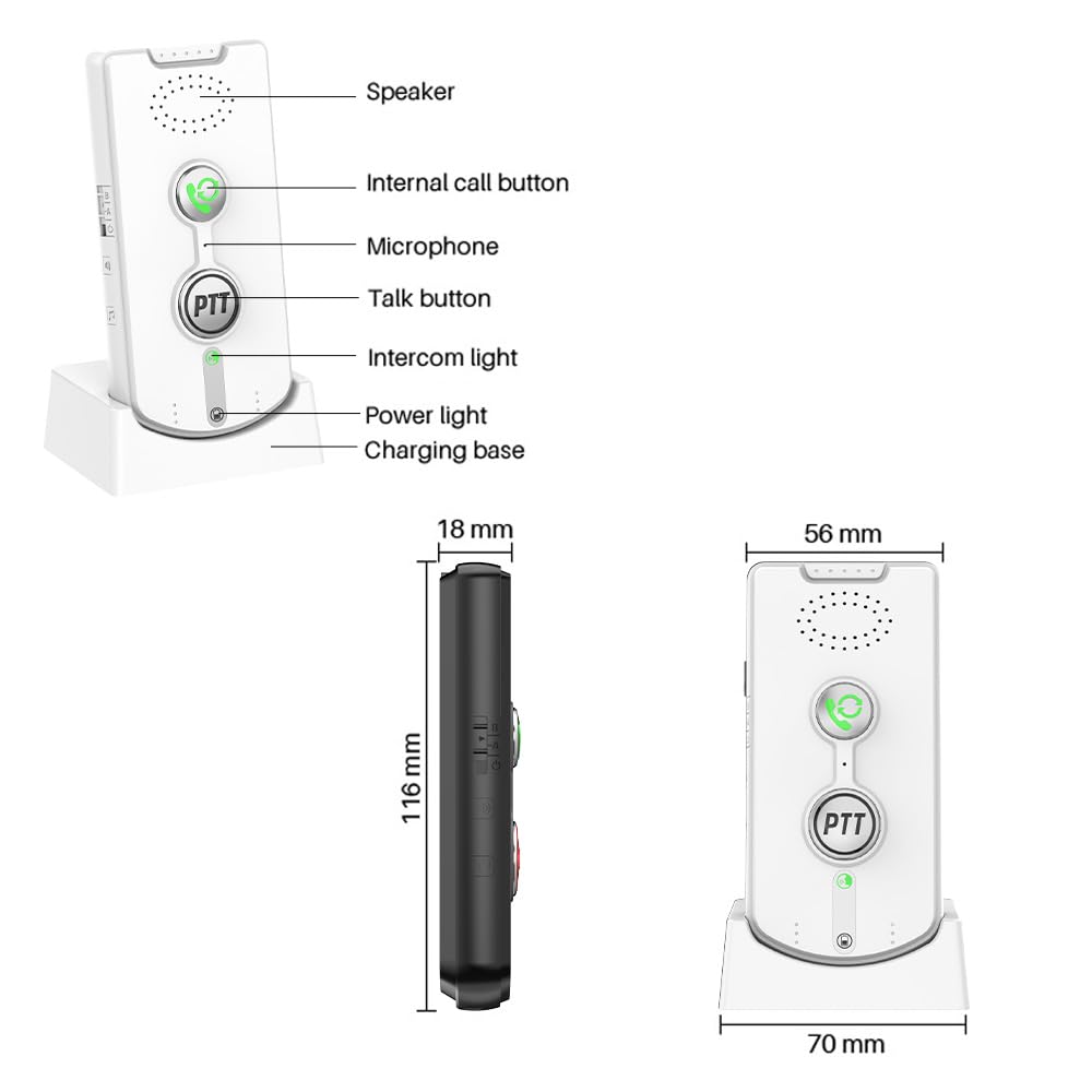 2 citofoni wireless per la casa bidirezionale Voice Interphone Ultra Long Distance Room to Communication Portable Two Way Caller Anziani