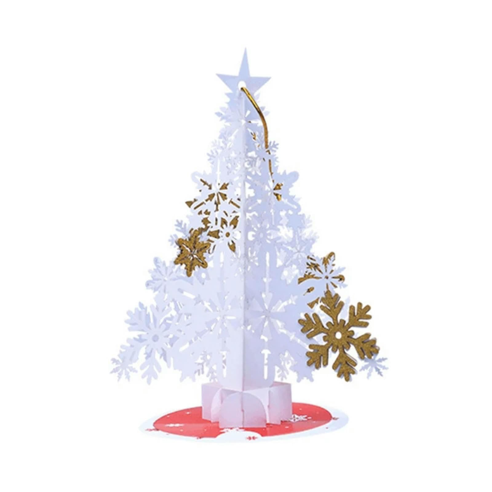 3D Popup Karten Weihnachten Schneeflocke Baum Grußkarte mit Umschlag für Neujahr Hochzeit Verlobung Einladung Postkarten