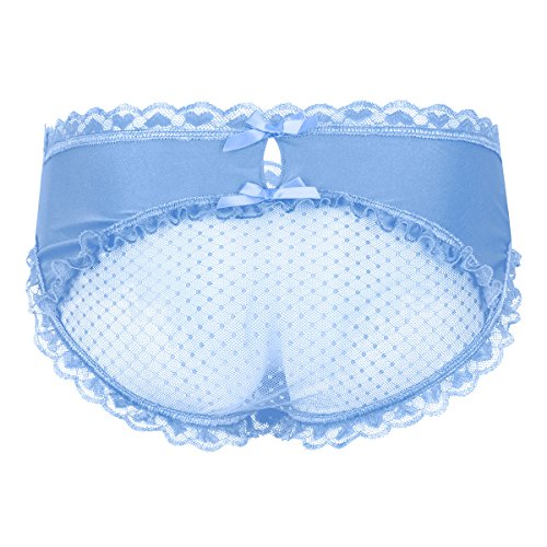 YiZYiF Sissy Pouch Panties Men's Lace Transparent Bikini Open Butt Bikini Thongs