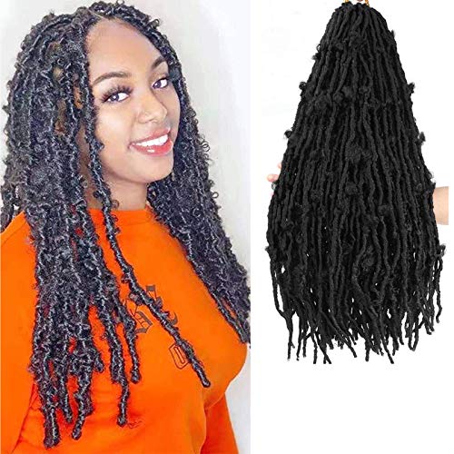 Lihui Butterfly Locs Crochet Hair 18 Inch Distressed Locs Crochet Braids Crochet Butterfly Locs Hair 7 Packs Pre Looped Faux Locs Crochet Hair For Black Women(1B) …