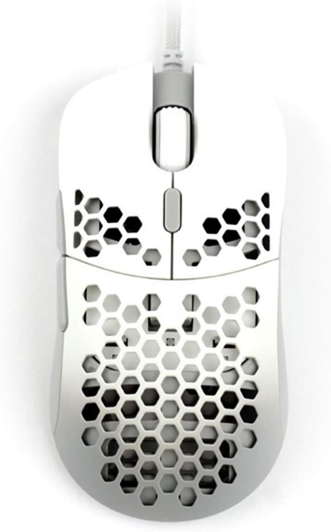 Hati HT-M 3360 Ultra Lightweight Honeycomb Shell Wired Gaming Mouse up to 12000 cpi - 6 Buttons - 2.18 oz (61g) (White)