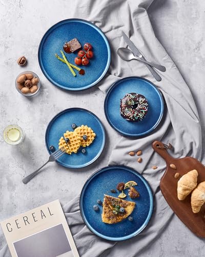 famiware Star 10/8 inches Dinner Plates Set for 6, Nebulas Blue
