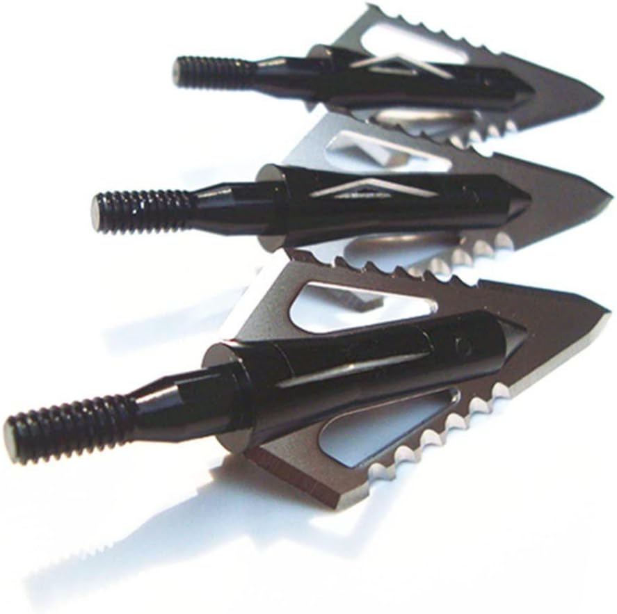 100 Grain Broadheads, Archery Hunting 4 Razor Blades Arrowheads for Compound Recurve Bow Arrows and Crossbow Bolts