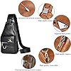 Hjkiopc Sling Bag for Men,Leather Chest Bag with Adjustable Strap,Waterproof Shoulder Bag,Casual Lightweight Bag,Crossbody bag for Hiking,Cycling,Travel,Camping (Black) #5