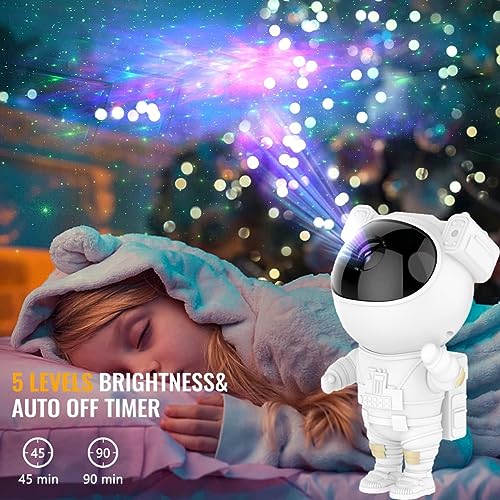 Image of TOYTONIC Astronaut Star Projector Night Light with Remote Control, Rotating Galaxy Lamp for Kids Bedroom, Soothing Nebula Light for Baby Nursery, Birthday Gift for Boys & Girls