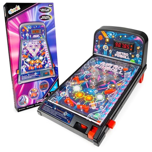 abeec LED Table Top Pinball Machine Electronic Arcade Game with Lights and Sound Effects Mini Pinball Machine with Digital Scoreboard Fun Retro Gift for Boys and Girls Age 5 Plus
