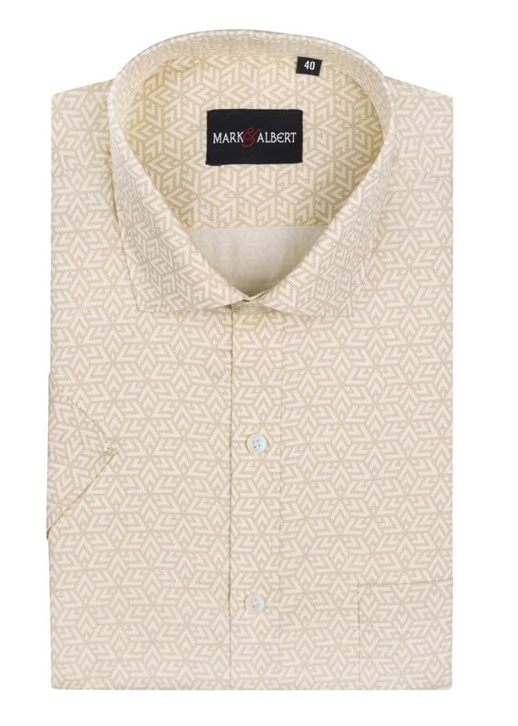 Image of MARK & ALBERT Mens Half Sleeves Printed Shirt