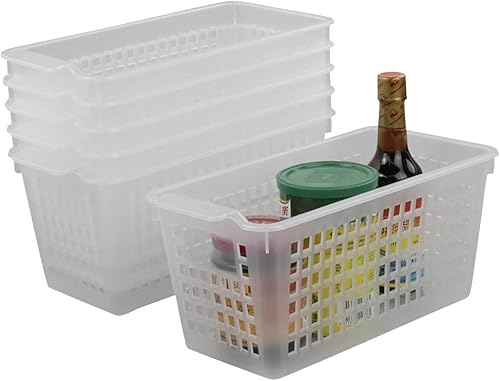 Miniatura 7 de Qskely Paquete de 6 bandejas de almacenamiento de plástico transparente para armarios, encimeras y cajones