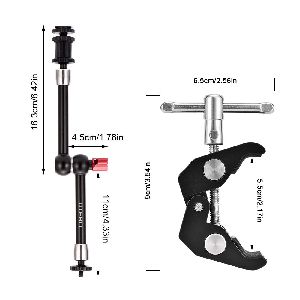UTEBIT Magic Arm 11 Inch Adjustable Articulated Arm Camera Arm with