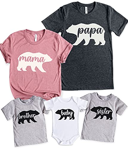 Teeny Fox Mama Bear Family Mama Papa Cute Matching Outfits Shirts