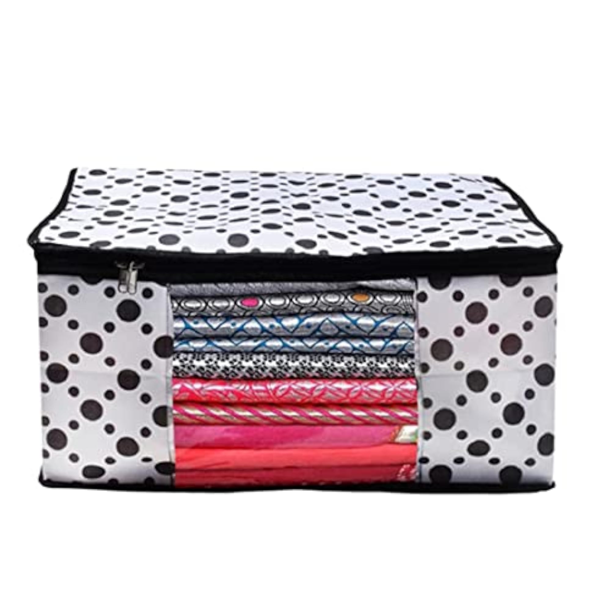 Printed Saree Cover Bag with Transparent Window