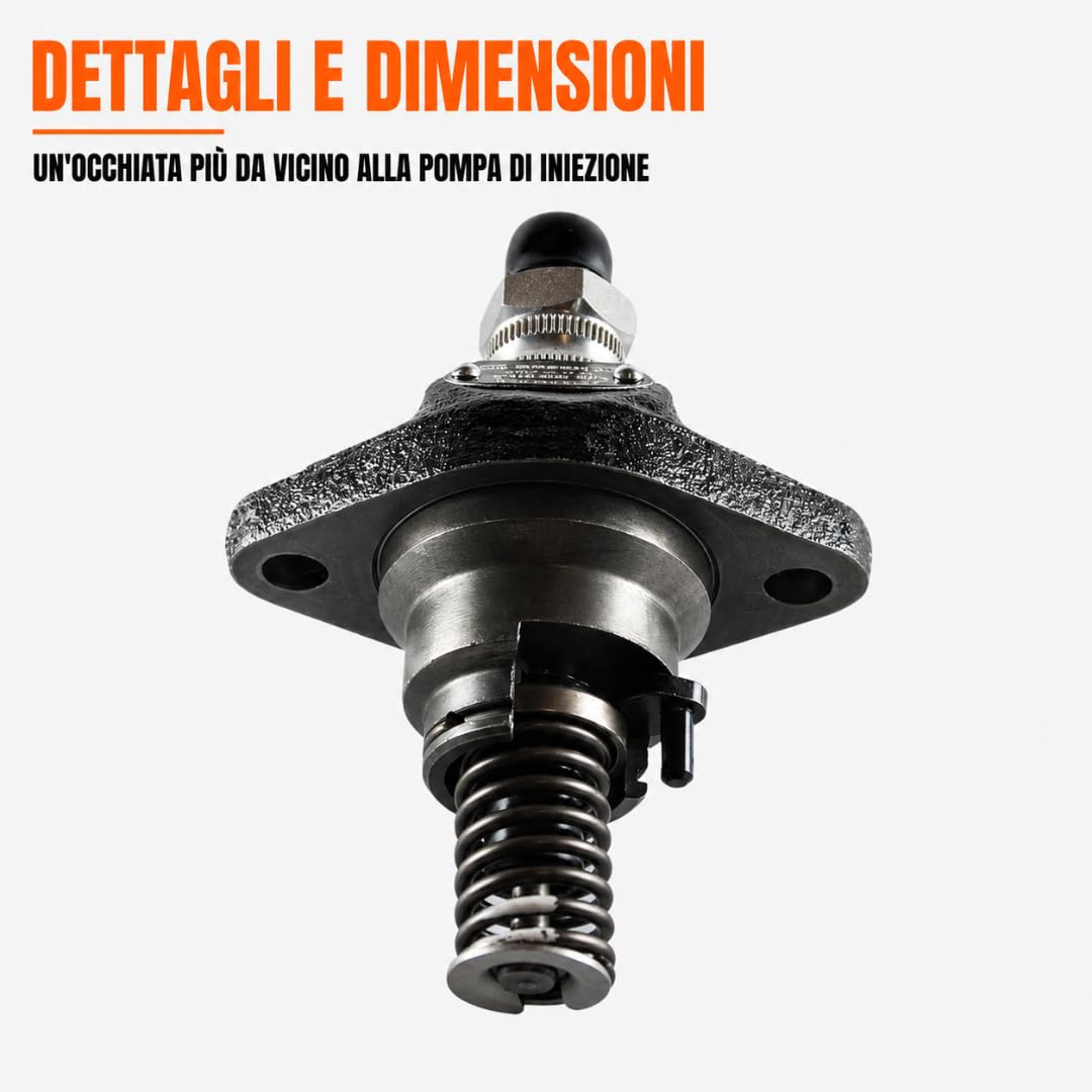 Pompa Iniezione Completa Compatibile per Motore Lombardini Diesel 6LD 360, 6LD 400, 6LD 435 per Motozappa e Motocoltivatore