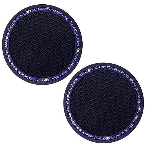Cute Car Cup Coaster,Dermasy 2PCS Universal Vehicle Cup Holder Insert Coaster 2.75 inch Silicone Anti Slip Bling Crystal Rhinestone Auto Car Accessories for Women & Lady (Black and Blue) Cute Car Cup Coaster,Dermasy 2PCS Universal Vehicle Cup Holder Insert Coaster 2.75 inch Silicone Anti Slip Bling Crystal Rhinestone Auto Car Accessories for Women & Lady (Black and Blue)