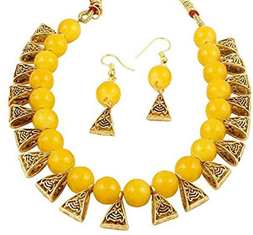 Buy Trendy Yellow Pearl Beads Gold 