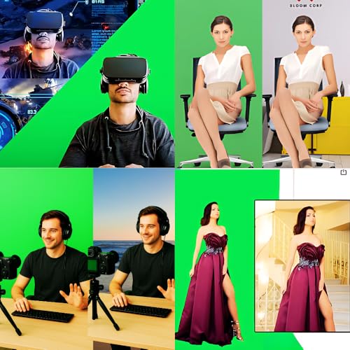 Image of SMILEDRIVE PVC Green Screen Backdrop, 60 x 120 cm | Wrinkle-Free, Chroma Key Sheet, Waterproof, For Streaming, Video Calls, Photography