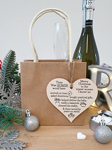 Handmade Christmas Hanging Wooden Heart Plaque Decoration Gift for amazing women mum daughter novelty funny decoration festive bauble - Image 4