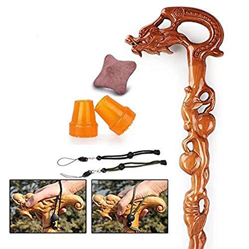 Mechanische Teile Massiver Holzstock Holz Gehstock Wasserhahn Gehstock Drachen Gehstock 94cm