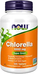 NOW Chlorella 1000 mg, 120 comprimidos