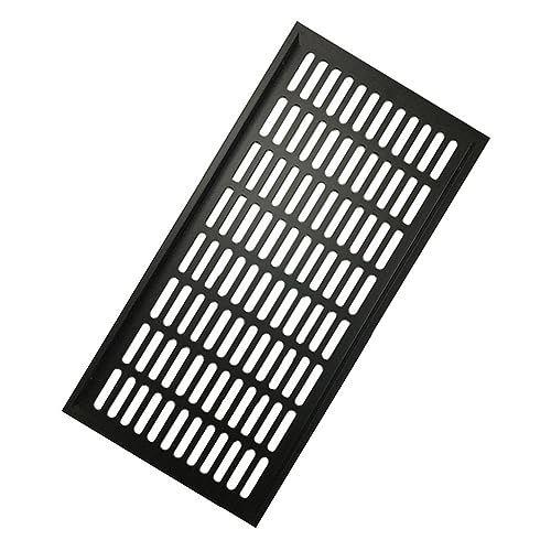 Genérico Rejilla de ventilación Cuadrada de 200 mm de Ancho para el hogar (Negra, 200 x 500 mm), Resistente y de aleación de Aluminio Plateado. Diseño Elegante, fácil instalación, Ideal para Interior