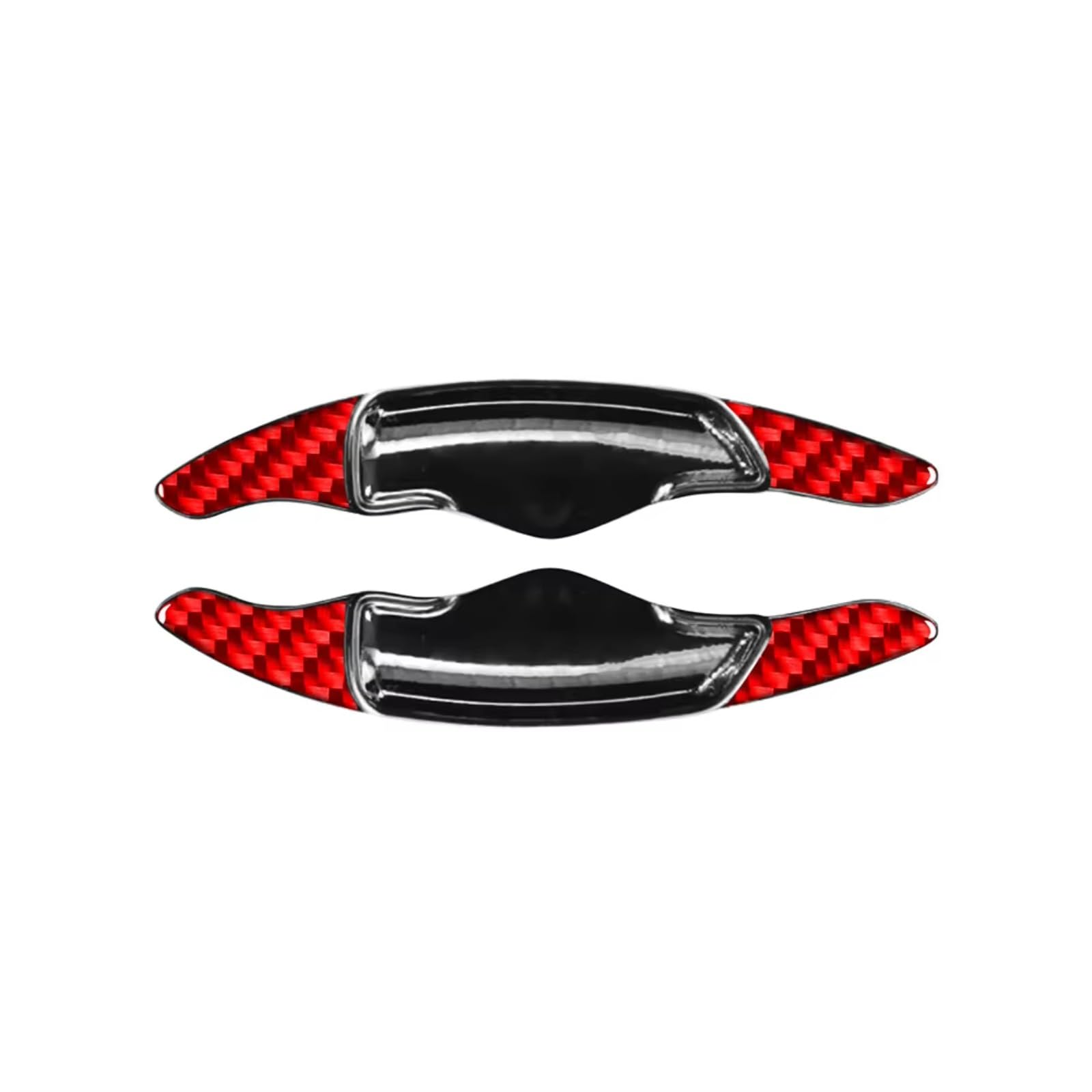 Rasfhyg Carbon Fiber Red Paddle Shifter Extensions Compatible With Hyundai For Santa For Cruz 2020-2024 For Tucson 2022-2024 Car Parts Steering Wheel Shift Paddle Extension Upgrade Car Interior(Carbon Fiber Red)