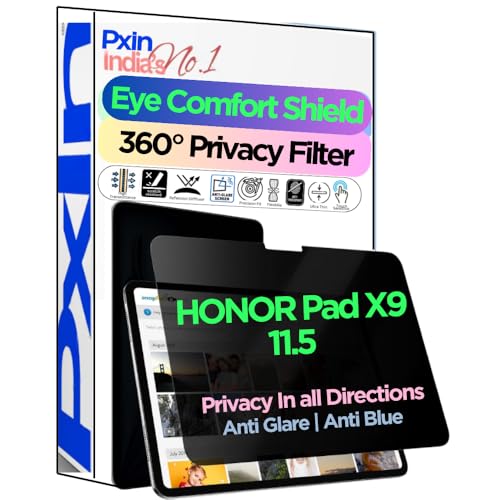 Image of PxIn Tablet Privacy Screen Guard compatible with HONOR Pad X9 11.5 | No.1 | Anti Glare | Anti Blue Light | Anti UV | 4 Way Privacy Filter | 360 Privacy | Eye Protect