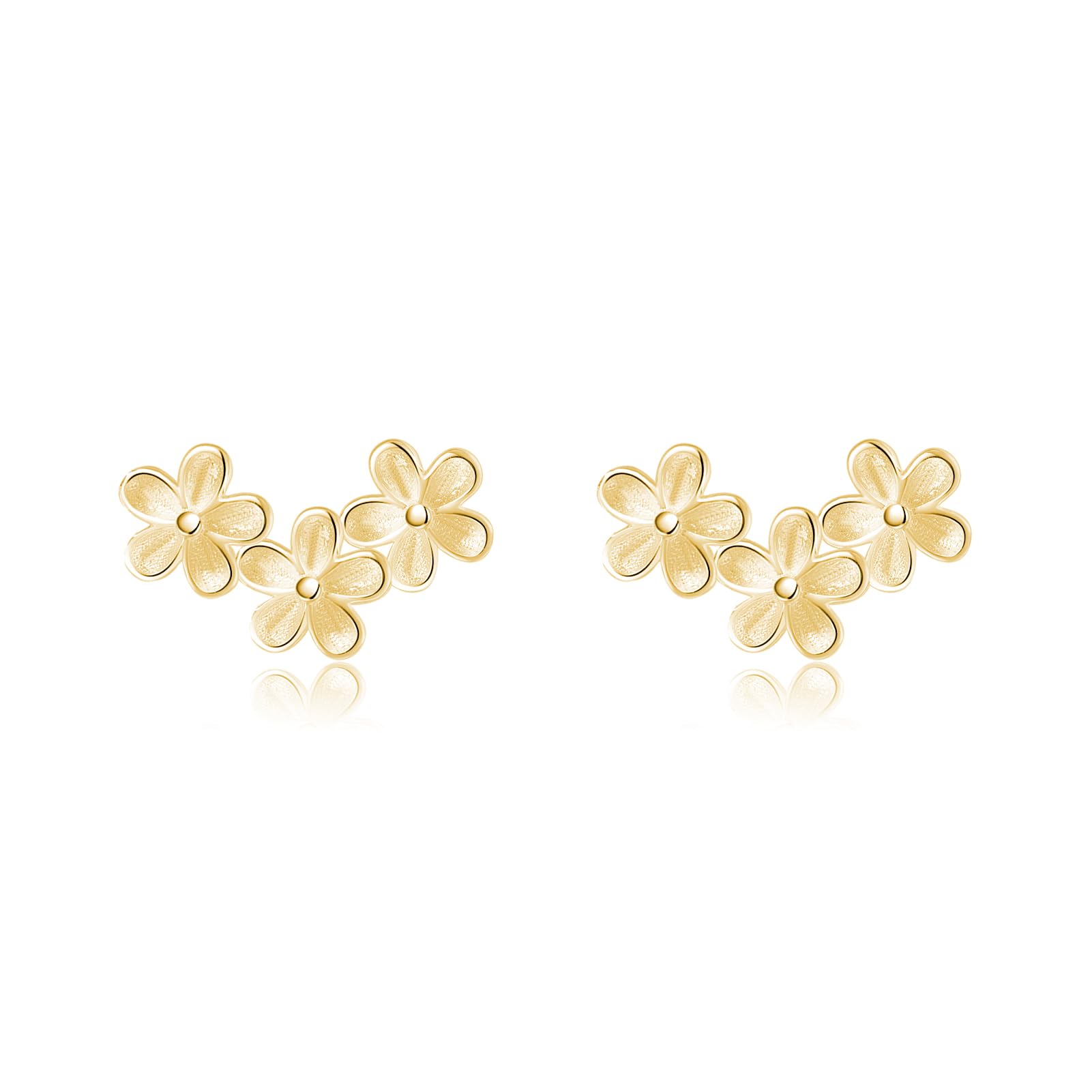 SLUYNZ Solid 925 Sterling Silver Flower Earrings Stud for Women Teens Small Floral Stud Earrings