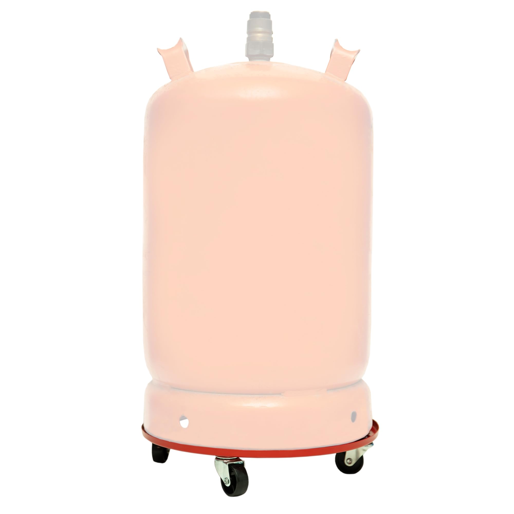 Cofan Support métallique avec 4 roulettes pour la bouteille de gaz butane | Résistant jusqu'à 50 kg | Porte bouteilles de couleur rouge | Vente unitaire