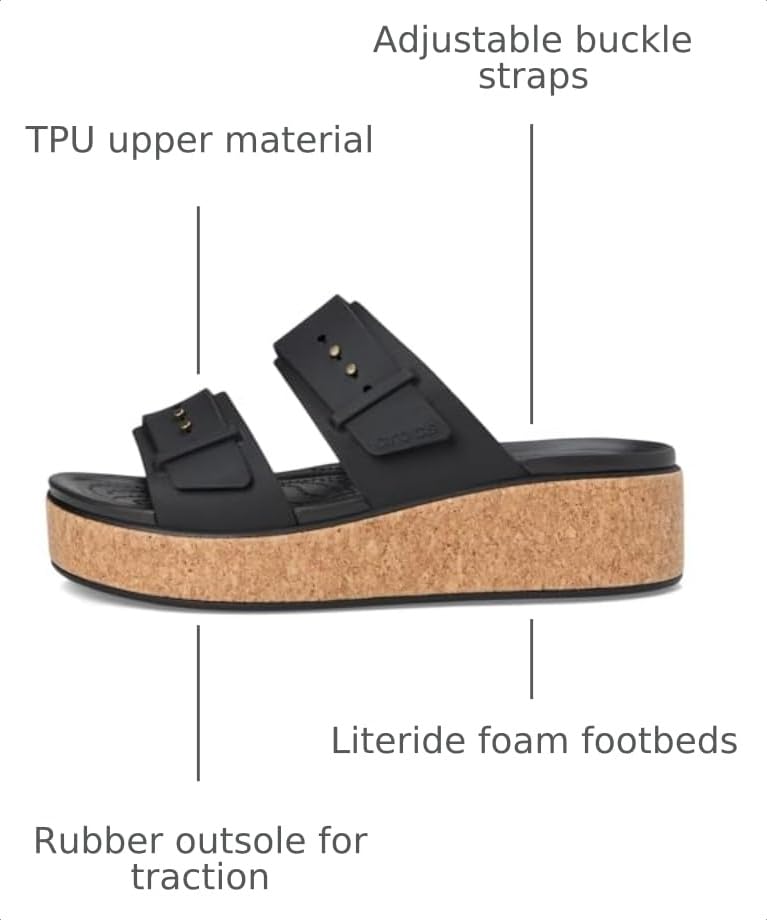 Image of Crocs Women's Brooklyn Cork Buckle Sandals