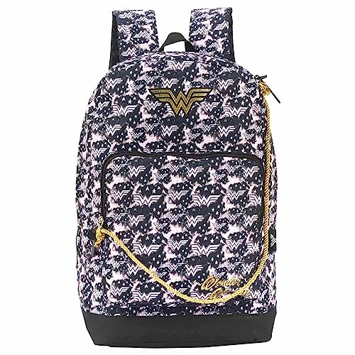 Mochila Infantil Mulher Maravilha Preto Ms46380ww Luxcel