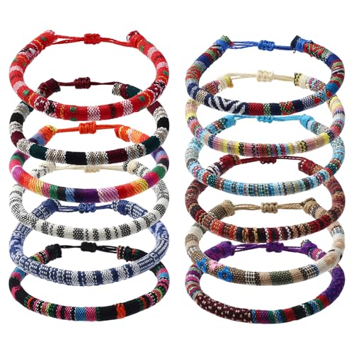 TONAUP Freundschaft Armbänder, 12 Stück Böhmische Gewebte...