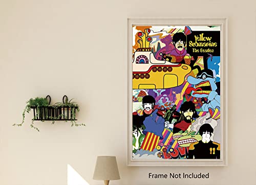 The Beatles - Yellow Submarine Poster sur Toile – 28x43cm – Affiche Sans Cadre (11×17) inch Cadeau - Les Beatles, Paul McCartney, John Lennon, RIngo Starr, George Harrison The Beatles - Yellow Submarine Poster sur Toile - 28x43cm - Affiche Sans Cadre (11x17) inch Cadeau – Image 7